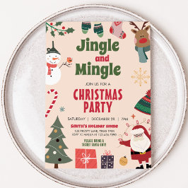 Jingle und Mingle Niedlich Holiday Weihnachts-Part Einladung
