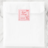 Jingle und Mingle Pink Red Ribon Quadratischer Aufkleber (Tasche)