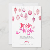 Jingle und Mingle Pink Weihnachtsfeier Einladung (Vorderseite)