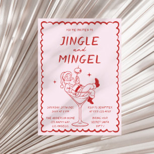 Jingle und Mingle Retro-Weihnachts-Cocktailparty Einladung
