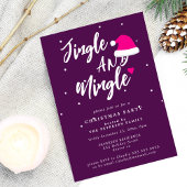 Jingle und mingle Skript Weihnachtszeit Party lila Einladung