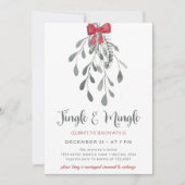 Jingle und Mingle unter dem mistletoe Holiday Einladung (Vorderseite)