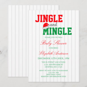 Jingle und Mingle Weihnachts-Baby-Party Einladung