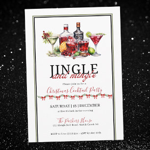 Jingle und Mingle Weihnachts-Cocktailparty Einladung