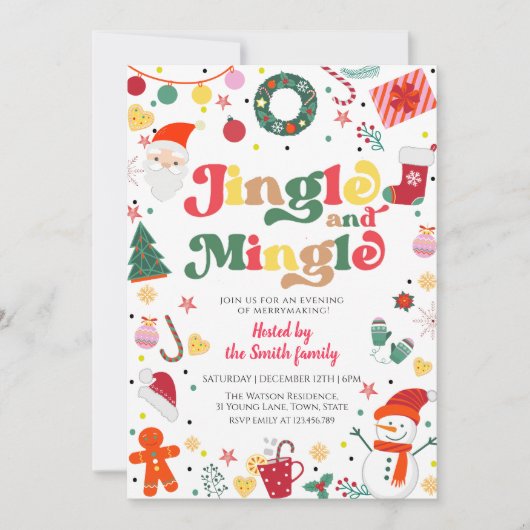 Jingle und Mingle Weihnachtsfeier Einladung (Vorderseite)