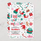 Jingle und Mingle Weihnachtsfeier Einladung (Vorne/Hinten)