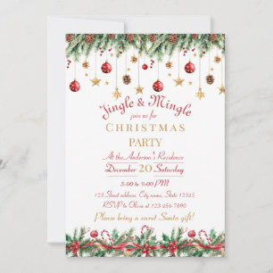 Jingle und Mingle Weihnachtsfeier-Einladung Einladung