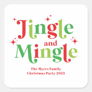 Jingle und Mingle Weihnachtsfeier Quadratischer Aufkleber