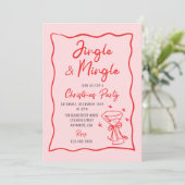 Jingle und Mingle Whimsical Christmas Party Einladung (Stehend Vorderseite)