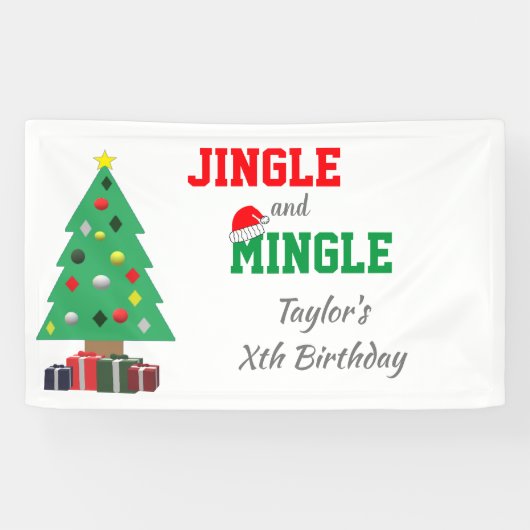 Jingle und Mingle zum Geburtstag Banner (Horizontal)