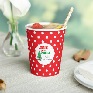 Jingle und Mingle zum Geburtstag Pappbecher