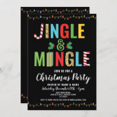Jingle und vermischen Sie WeihnachtsParty, das Einladung (Vorne/Hinten)