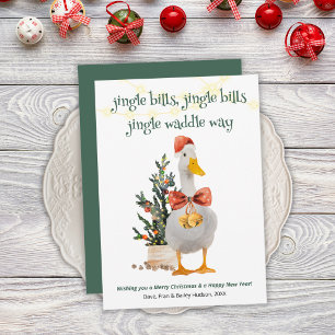 Jingle Waddle Way Lustige Enten Weihnachtskarte