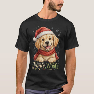 Jingle Woofs Golden Retriever Weihnachts-Shirt T-Shirt
