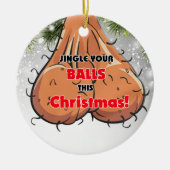 Jingle your Balls Sacks Naughty boyfriend Gips Keramik Ornament (Vorne)