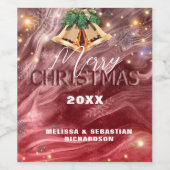 Jingling Bells Red Winter Wunderland Weihnachten Weinetikett (Einzelnes Label)