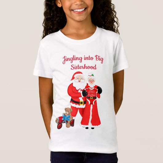 Jingling in Big Sisterhood - Little Brother Santa T-Shirt (Vorderseite)