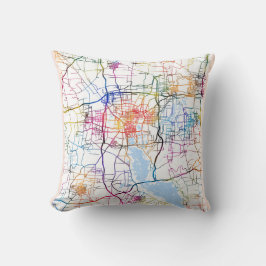 Jining China City Map Kissen