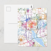 Jining China City Map Postkarte (Vorne/Hinten)