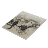 "Jinrikisha" vor einem Tempel, c.1880 (Hand Co Fliese (Seite)