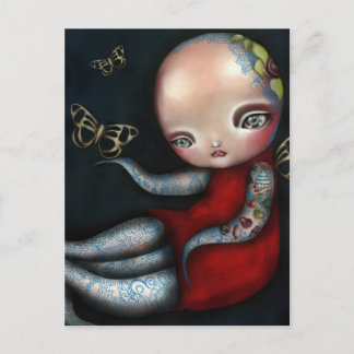 Jinxi Octopus Tattoo Girl Postkarte
