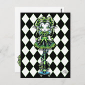 Jinxy Harlekin-Elf-Stock-Spaßvogel-Fee-Postkarte Postkarte (Vorne/Hinten)