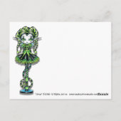 Jinxy Harlekin-Elf-Stock-Spaßvogel-Fee-Postkarte Postkarte (Rückseite)