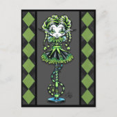 Jinxy Harlequin Pixie Stick Jester Fee Postcard Postkarte (Vorderseite)