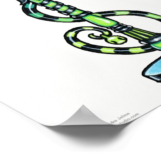 Jinxy Pixie Stick Green Jester Fairy Poster (Ecke)