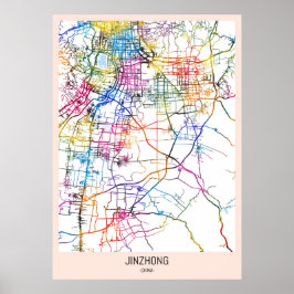 Jinzhong China City Map Poster