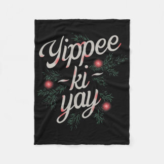 Jippie Ki-jay Lustiges Weihnachten  Fleecedecke