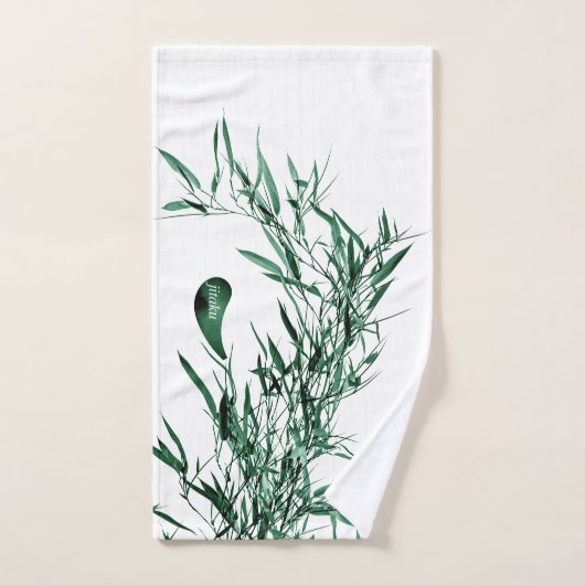 Jitaku grünes Bambusbad-Tuch-Set Badhandtuch Set (Handtuch)