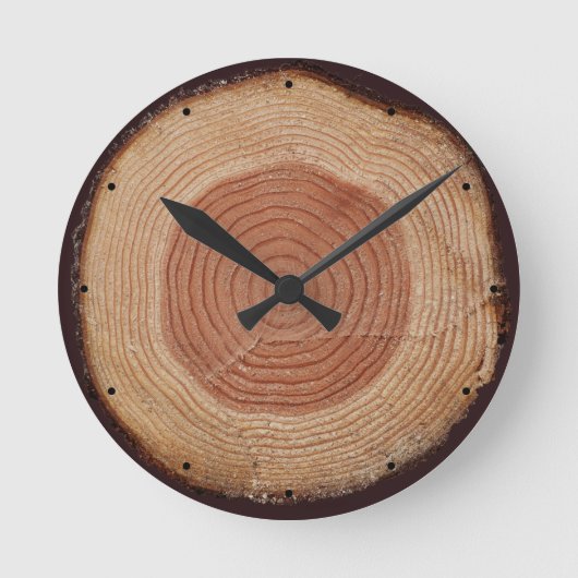 Jitaku Tree Rings Clock Runde Wanduhr (Vorderseite)