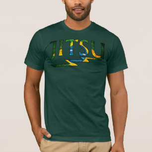 JITSU - Brasilianer Jiu Jitsu Flaggen-Entwurfs-T - T-Shirt