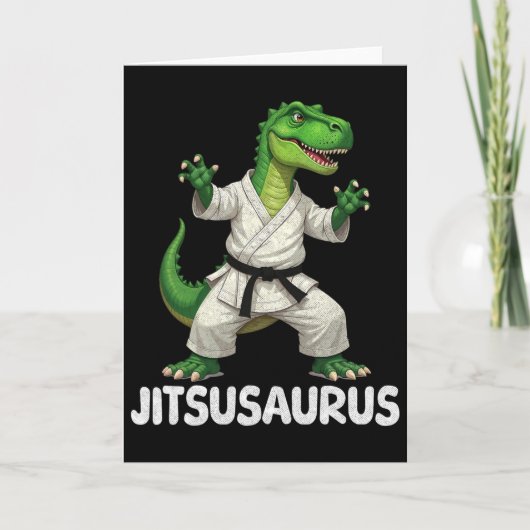 Jitsusaurus Dinosaur Karate Martial Arts Spaß Enth Karte (Vorderseite)