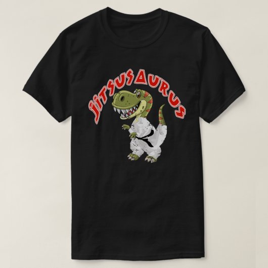 Jitsusaurus Funny Jiu Jitsu Trex Black Belt T-Shirt (Design vorne)