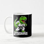 Jitsusaurus Lustiger Dinosaurier Grüner T-Rex Bras Kaffeetasse (Links)
