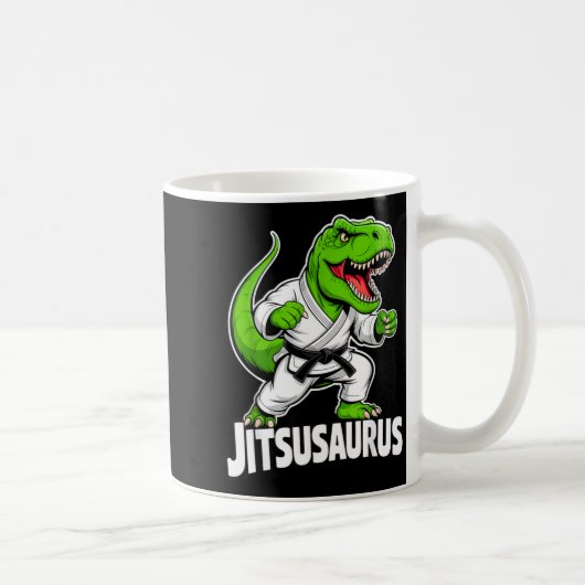 Jitsusaurus Lustiger Dinosaurier Grüner T-Rex Bras Kaffeetasse (Rechts)