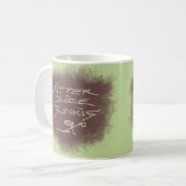 Jitter Juice Junkie - Kaffeekunst auf Grün. Kaffeetasse (Vorderseite Links)