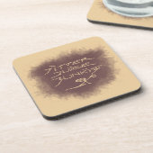 Jitter Juice Junkie - Kaffeekunst auf Latte Brown. Getränkeuntersetzer (Linke Seite)