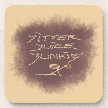 Jitter Juice Junkie - Kaffeekunst auf Latte Brown.