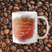Jitter Juice Junkie - Kaffeekunst auf Weiß. Kaffeetasse