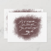 Jitter Juice Junkie - Kaffeekunst auf Weiß. Postkarte (Vorne/Hinten)