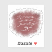 Jitter Juice Junkie - transparente Kaffeekunst. Aufkleber (Blatt)
