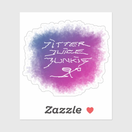 Jitter Juice Junkie - transparente Kaffeekunst. Aufkleber (Blatt)