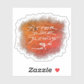 Jitter Juice Junkie - transparente Kaffeekunst. Aufkleber (Blatt)