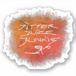 Jitter Juice Junkie - transparente Kaffeekunst. Aufkleber