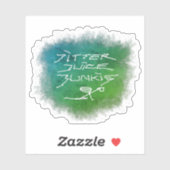 Jitter Juice Junkie - transparente Kaffeekunst. Aufkleber (Blatt)