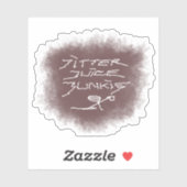 Jitter Juice Junkie - transparente Kaffeekunst. Aufkleber (Blatt)
