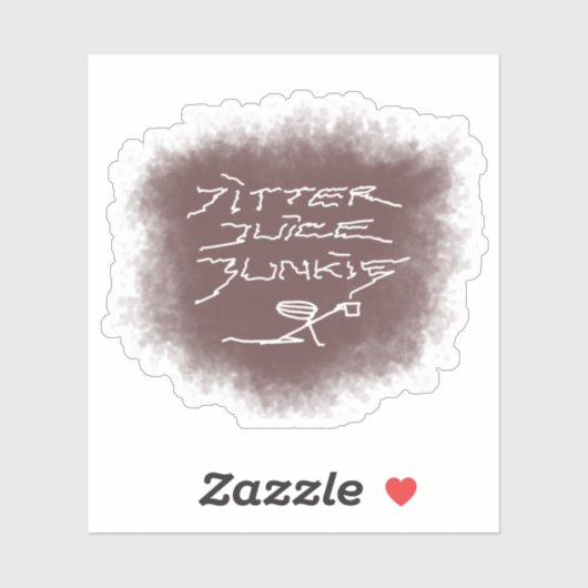 Jitter Juice Junkie - transparente Kaffeekunst. Aufkleber (Blatt)